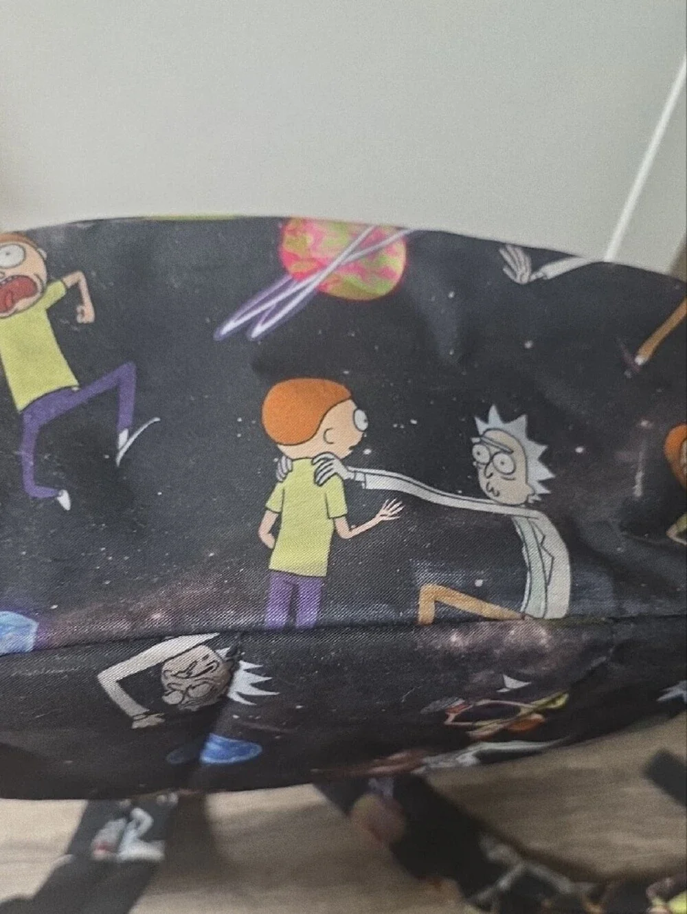 Bioworld Rick and Morty Graphic Backpack - Black with Purple Accents